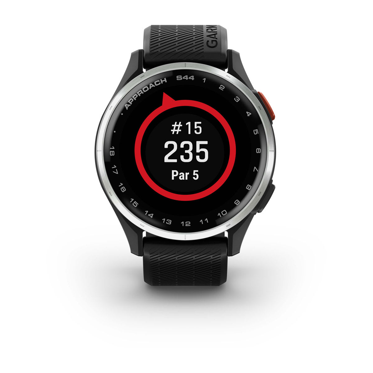 Approach® S44 Silver Aluminum Bezel with Black Silicone Band