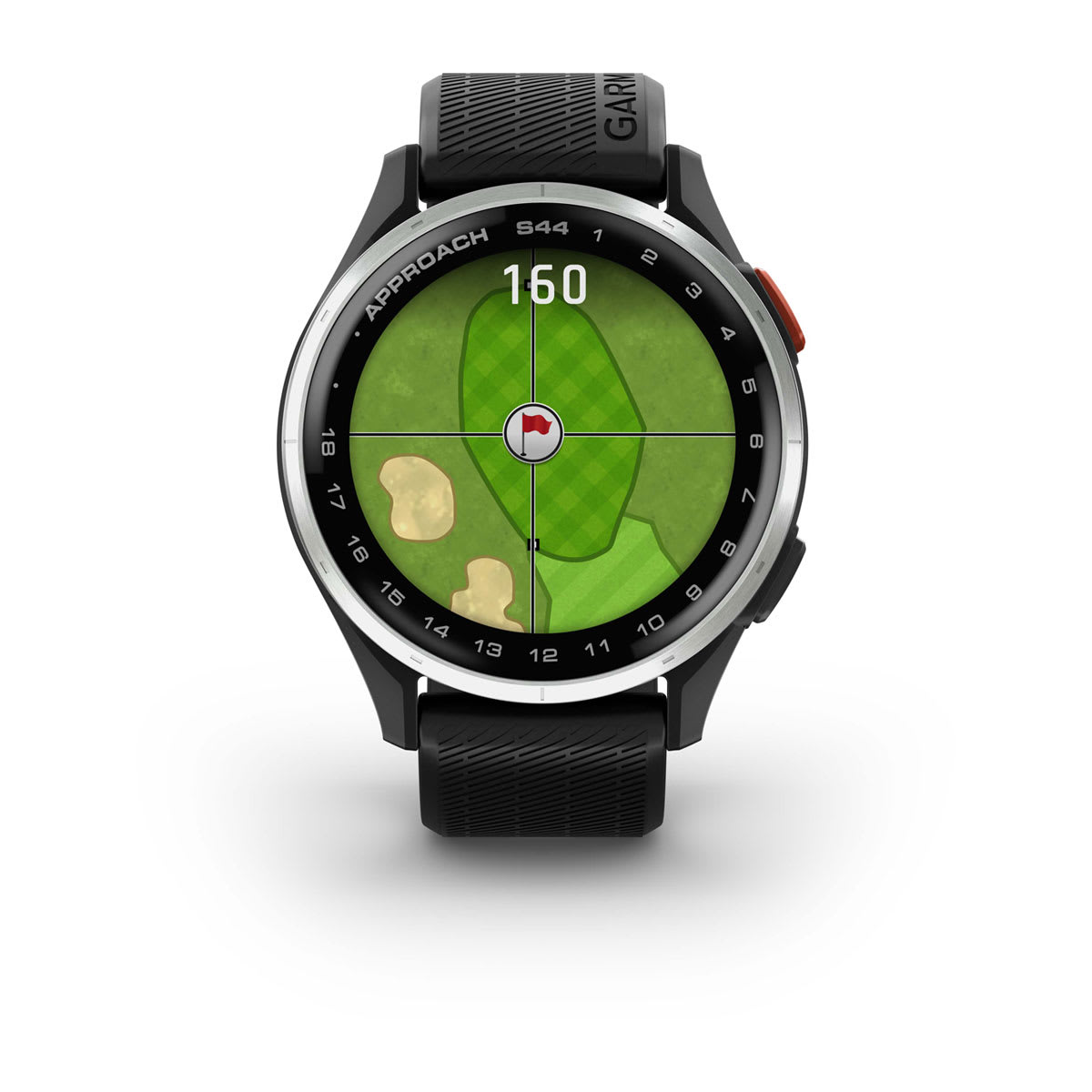 Approach® S44 Silver Aluminum Bezel with Black Silicone Band