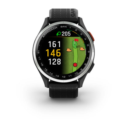 Approach® S44 Silver Aluminum Bezel with Black Silicone Band
