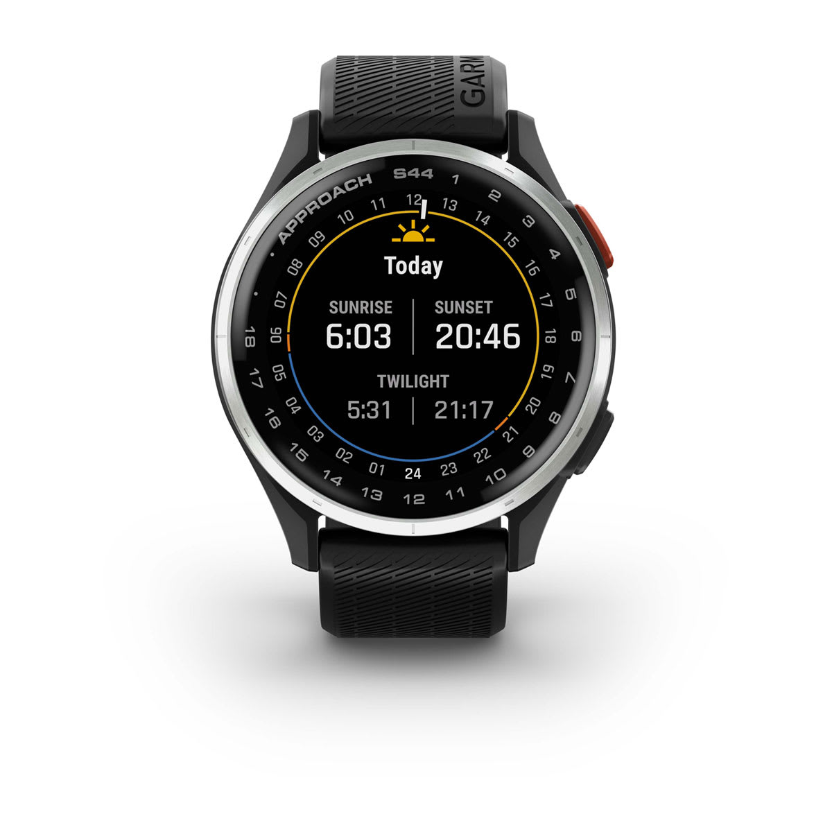 Approach® S44 Silver Aluminum Bezel with Black Silicone Band
