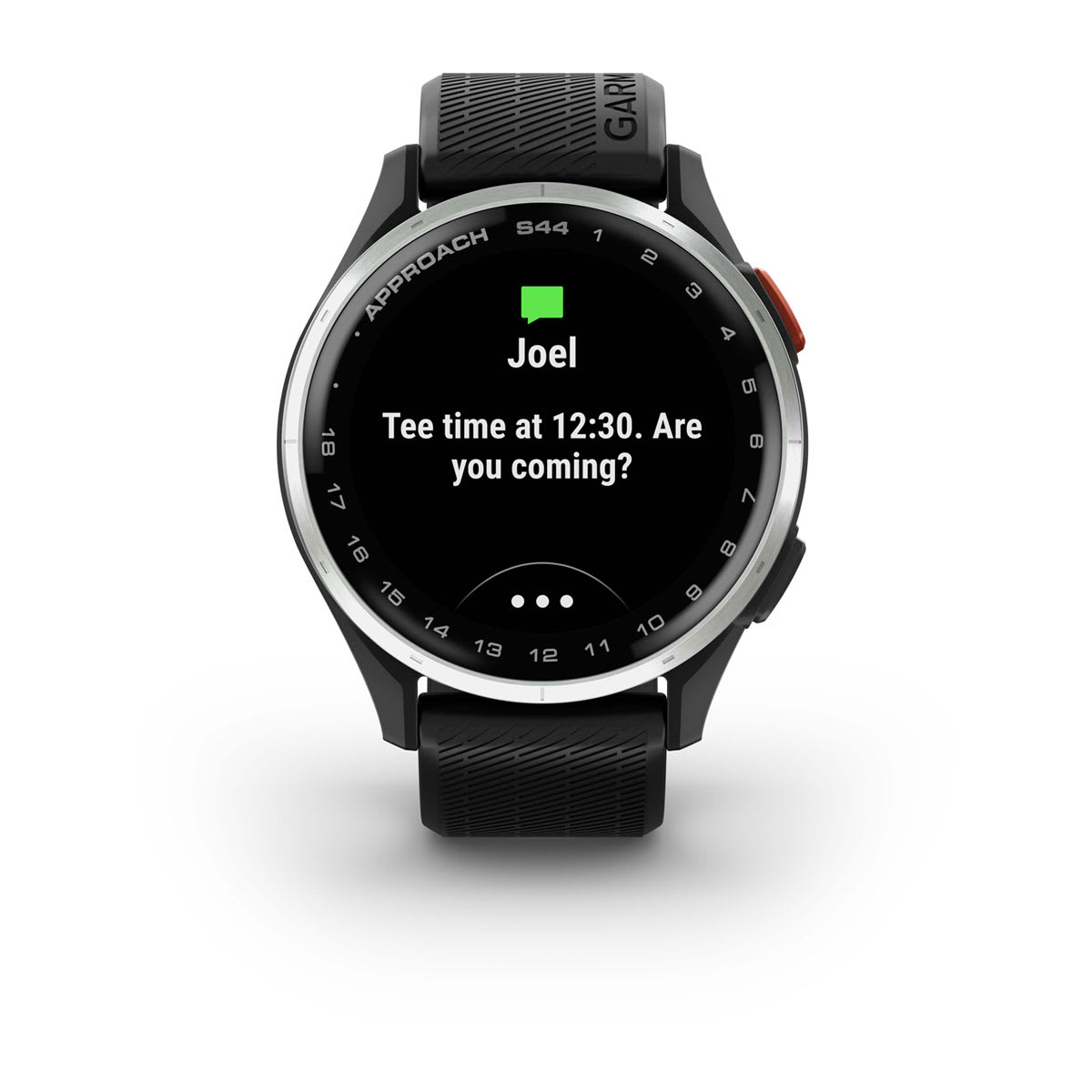 Approach® S44 Silver Aluminum Bezel with Black Silicone Band