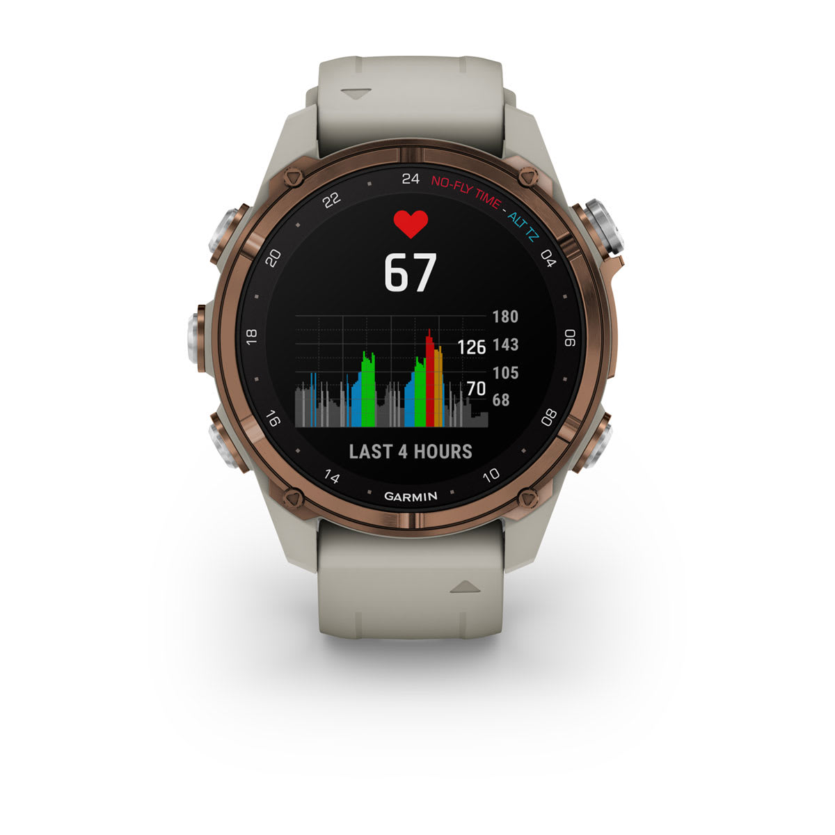 Descent™ Mk3i – 43 mm Bronze PVD Titanium with French Gray Silicone Band