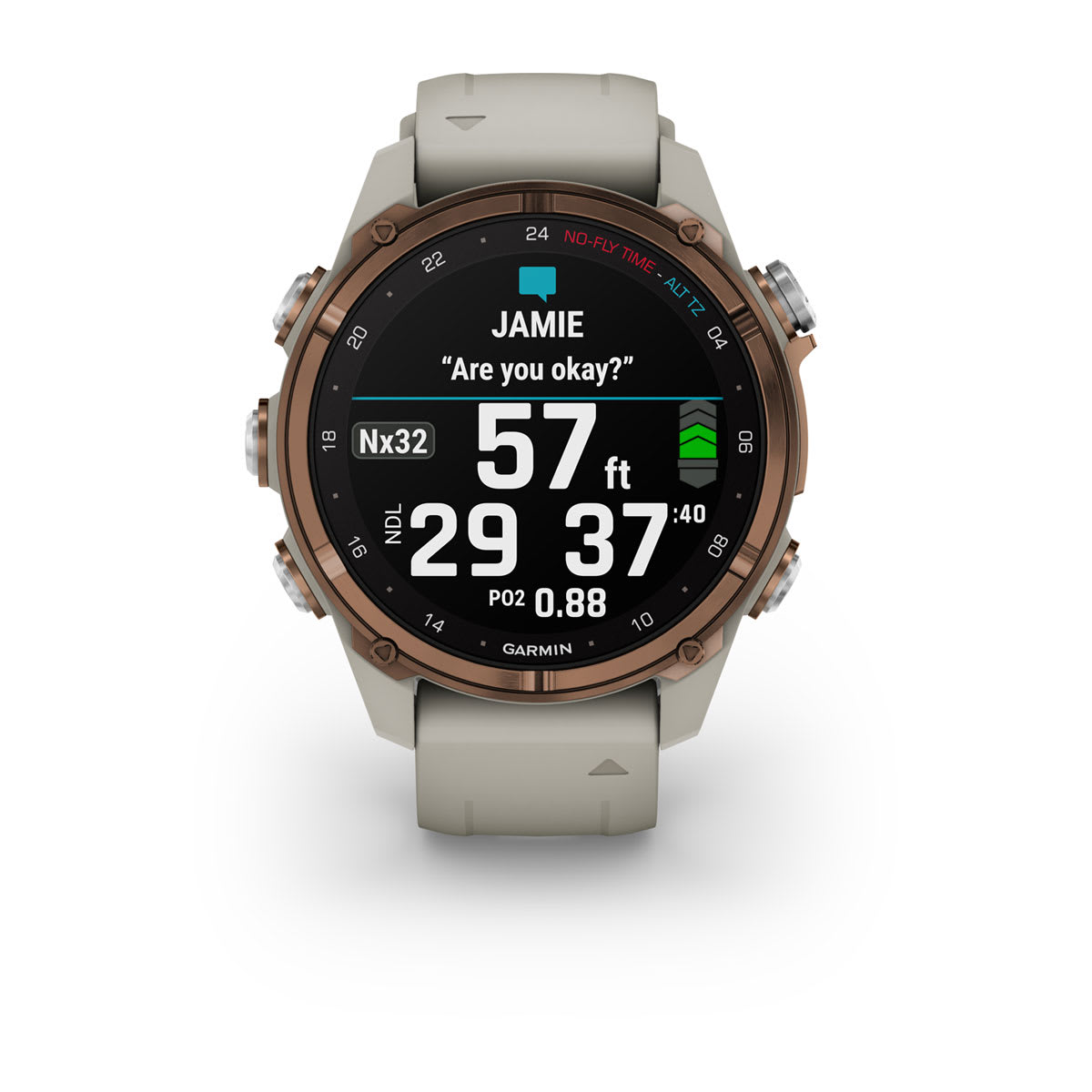 Descent™ Mk3i – 43 mm Bronze PVD Titanium with French Gray Silicone Band