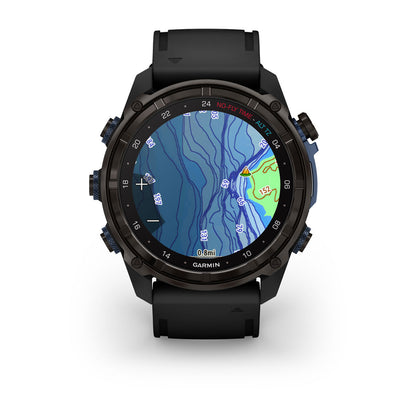 Descent™ Mk3i – 51 mm Carbon Gray DLC Titanium with Black Silicone Band