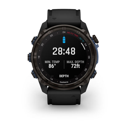 Descent™ Mk3i – 51 mm Carbon Gray DLC Titanium with Black Silicone Band