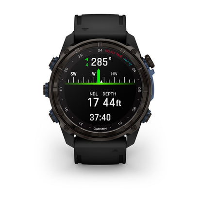 Descent™ Mk3i – 51 mm Carbon Gray DLC Titanium with Black Silicone Band