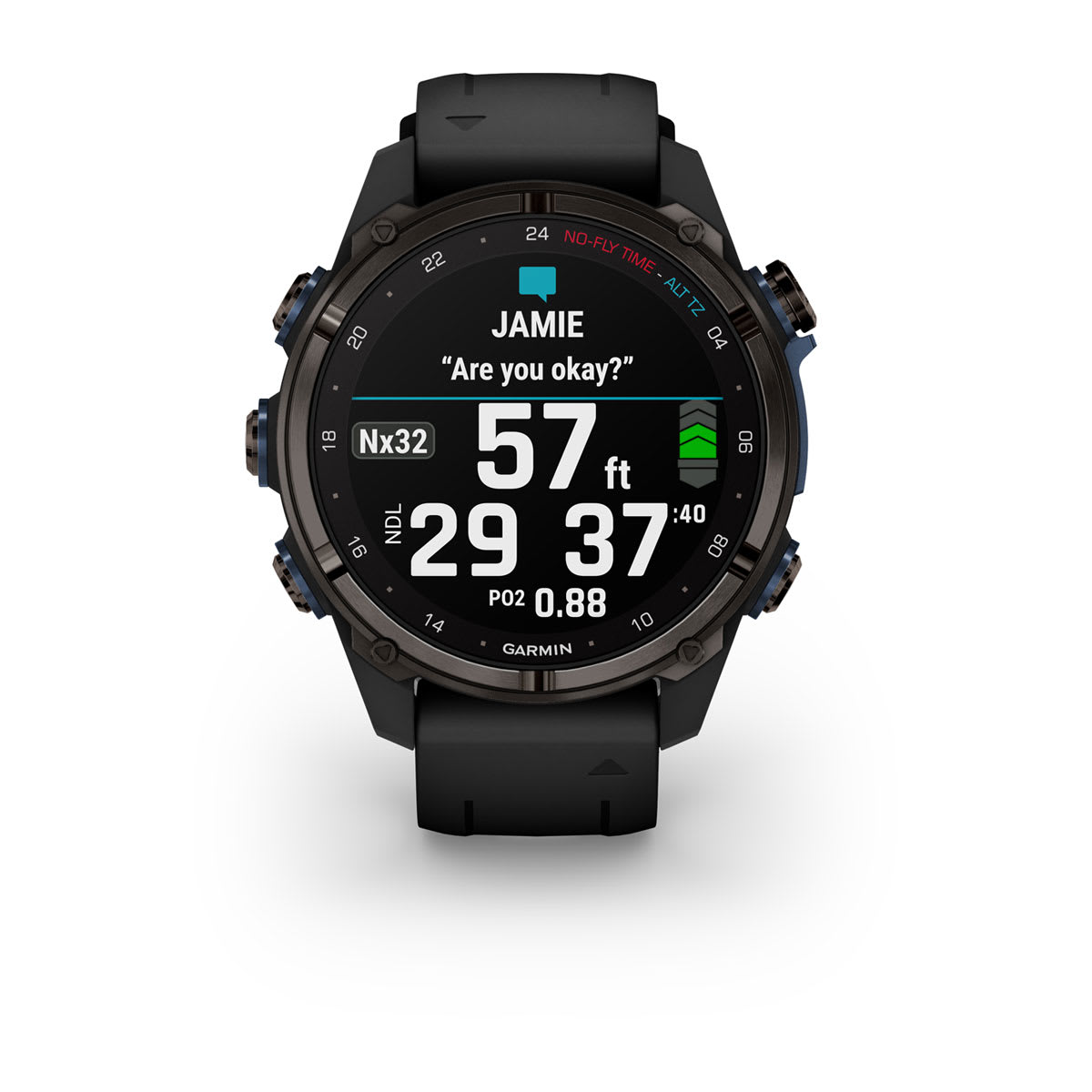Descent™ Mk3i – 43 mm Carbon Gray DLC Titanium with Black Silicone Band