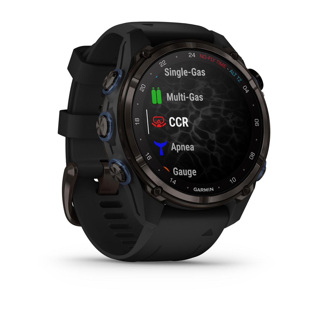 Descent™ Mk3i – 43 mm Carbon Gray DLC Titanium with Black Silicone Band