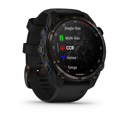 Descent™ Mk3i – 43 mm Carbon Gray DLC Titanium with Black Silicone Band