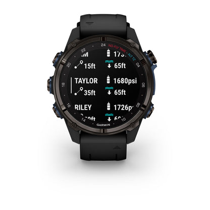 Descent™ Mk3i – 43 mm Carbon Gray DLC Titanium with Black Silicone Band