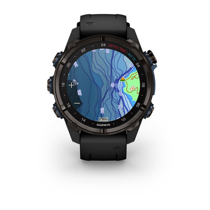 Descent™ Mk3i – 43 mm Carbon Gray DLC Titanium with Black Silicone Band
