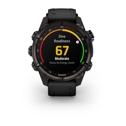 Descent™ Mk3i – 43 mm Carbon Gray DLC Titanium with Black Silicone Band