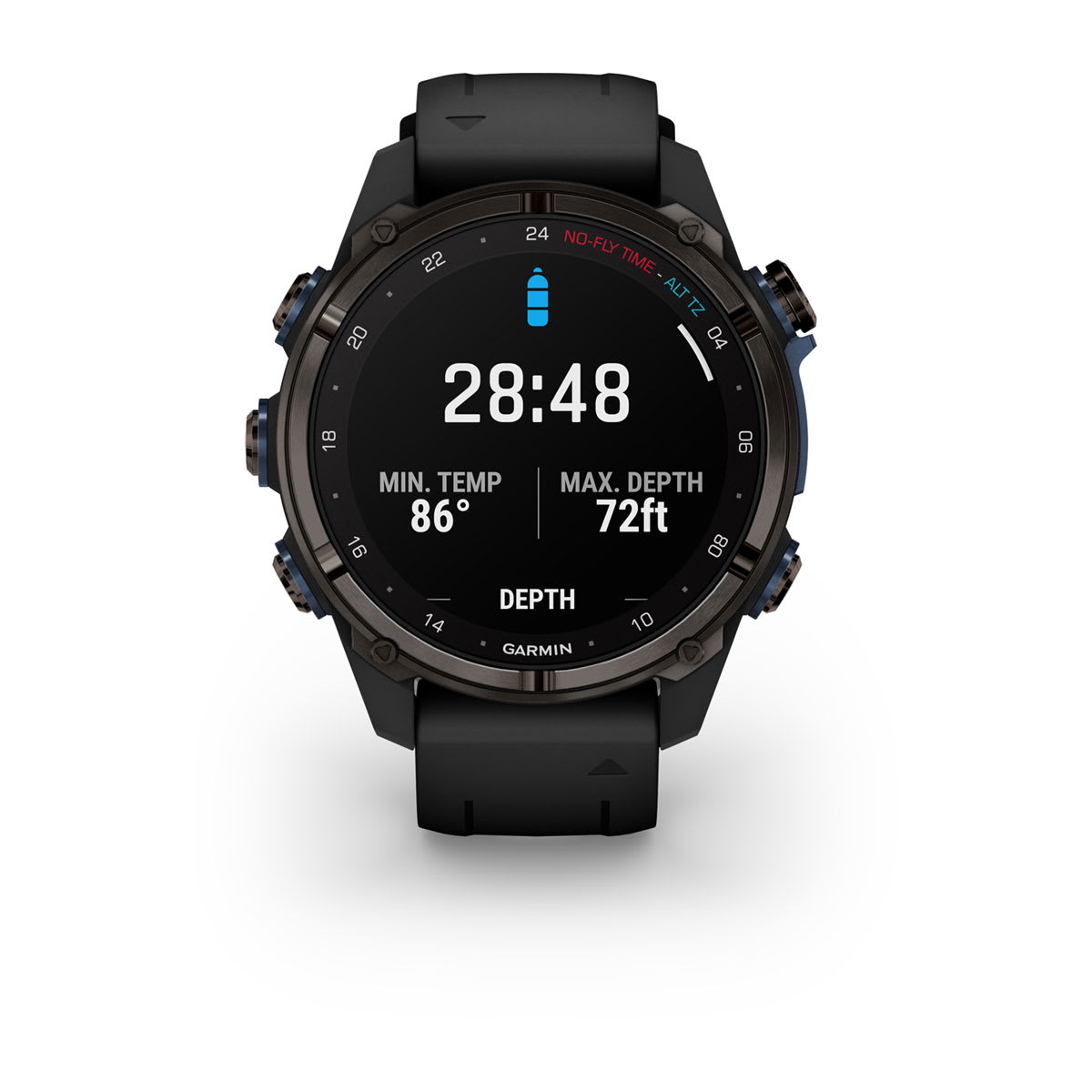 Descent™ Mk3i – 43 mm Carbon Gray DLC Titanium with Black Silicone Band