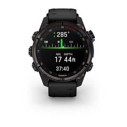 Descent™ Mk3i – 43 mm Carbon Gray DLC Titanium with Black Silicone Band