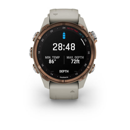 Descent™ Mk3i – 43 mm Bronze PVD Titanium with French Gray Silicone Band and Descent T2 Transceiver