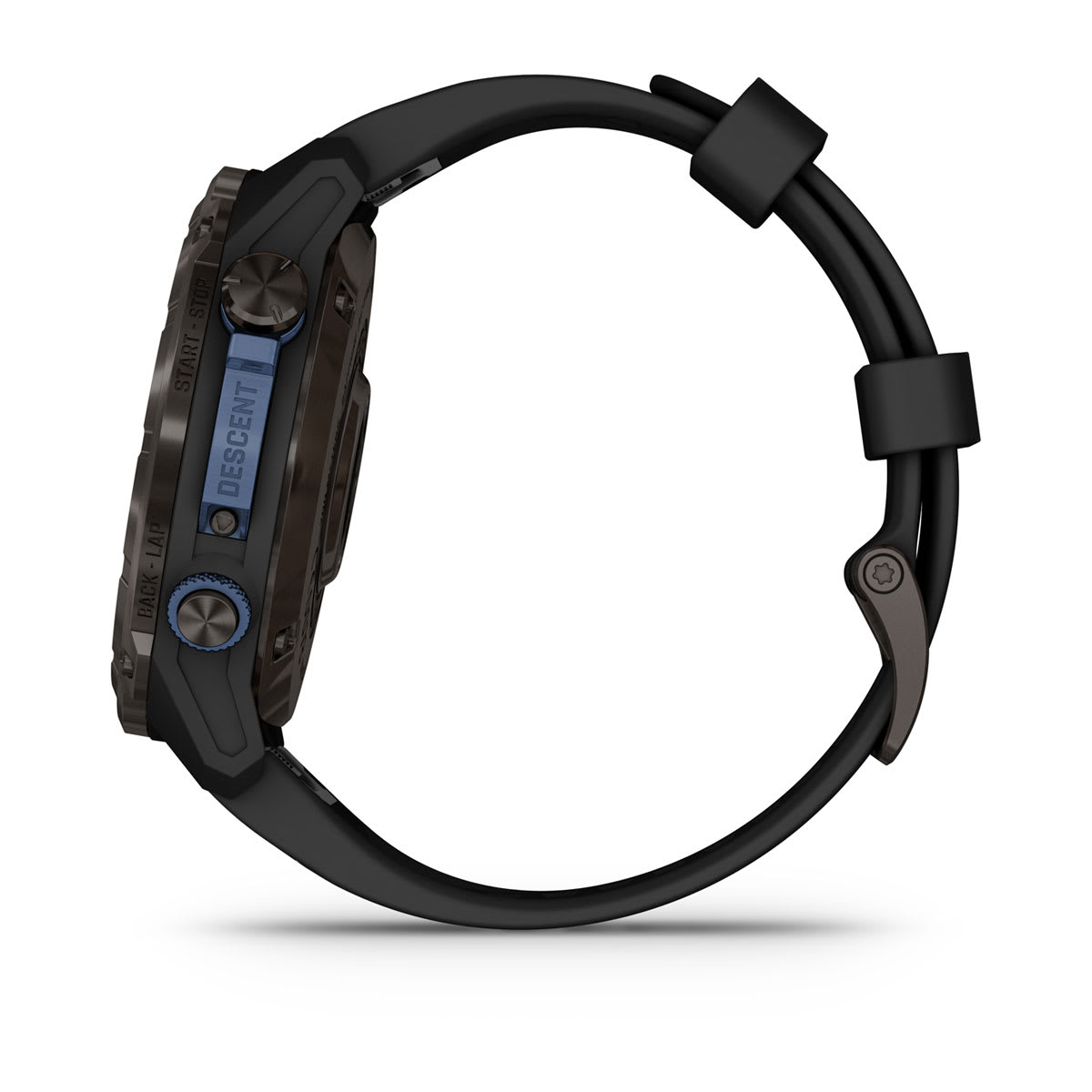 Descent™ Mk3i – 51 mm Carbon Gray DLC Titanium with Black Silicone Band and Descent T2 Transceiver