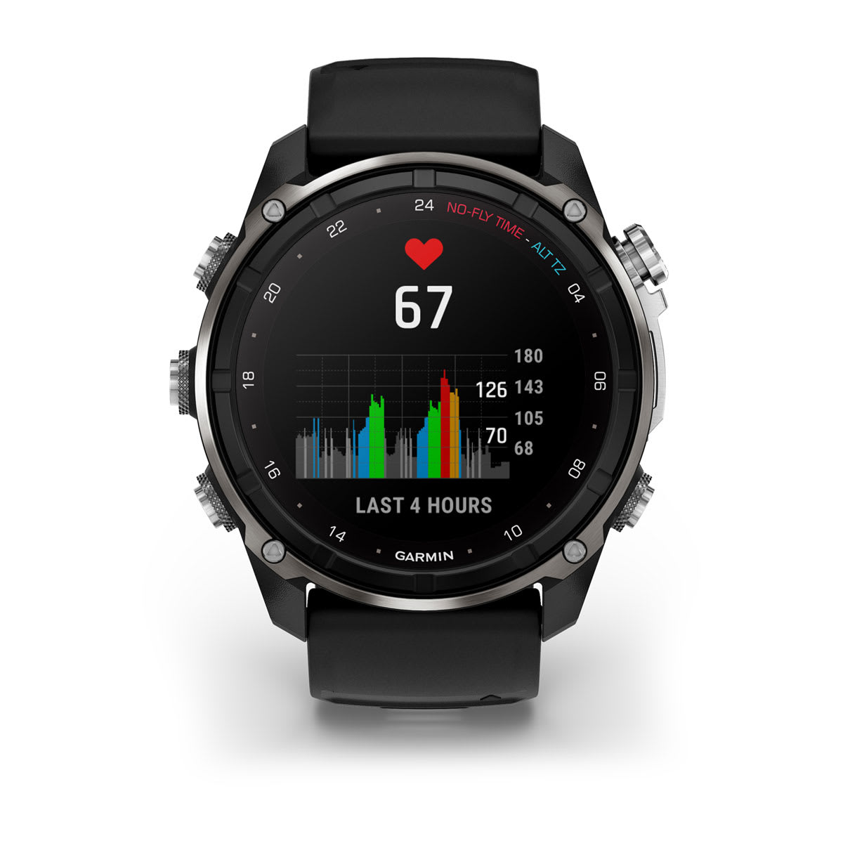 Descent™ Mk3i – 51 mm Silver and Black PVD Titanium with Black/Pebble Gray Silicone Band