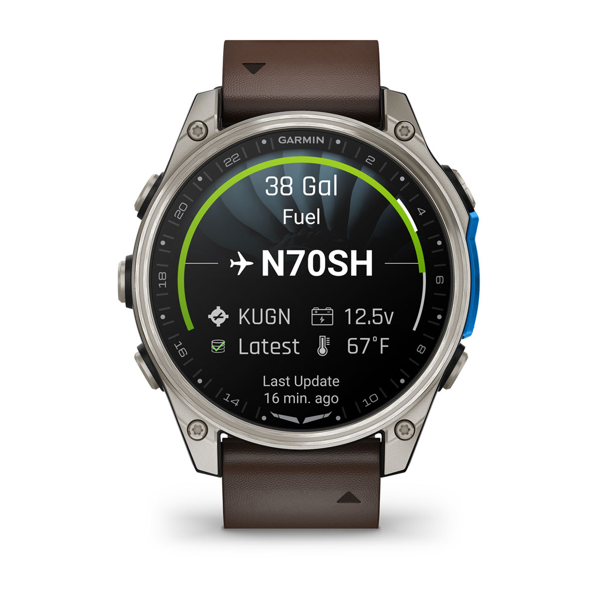 D2™ Mach 2 – 47 mm Titanium with Oxford Brown Leather Band