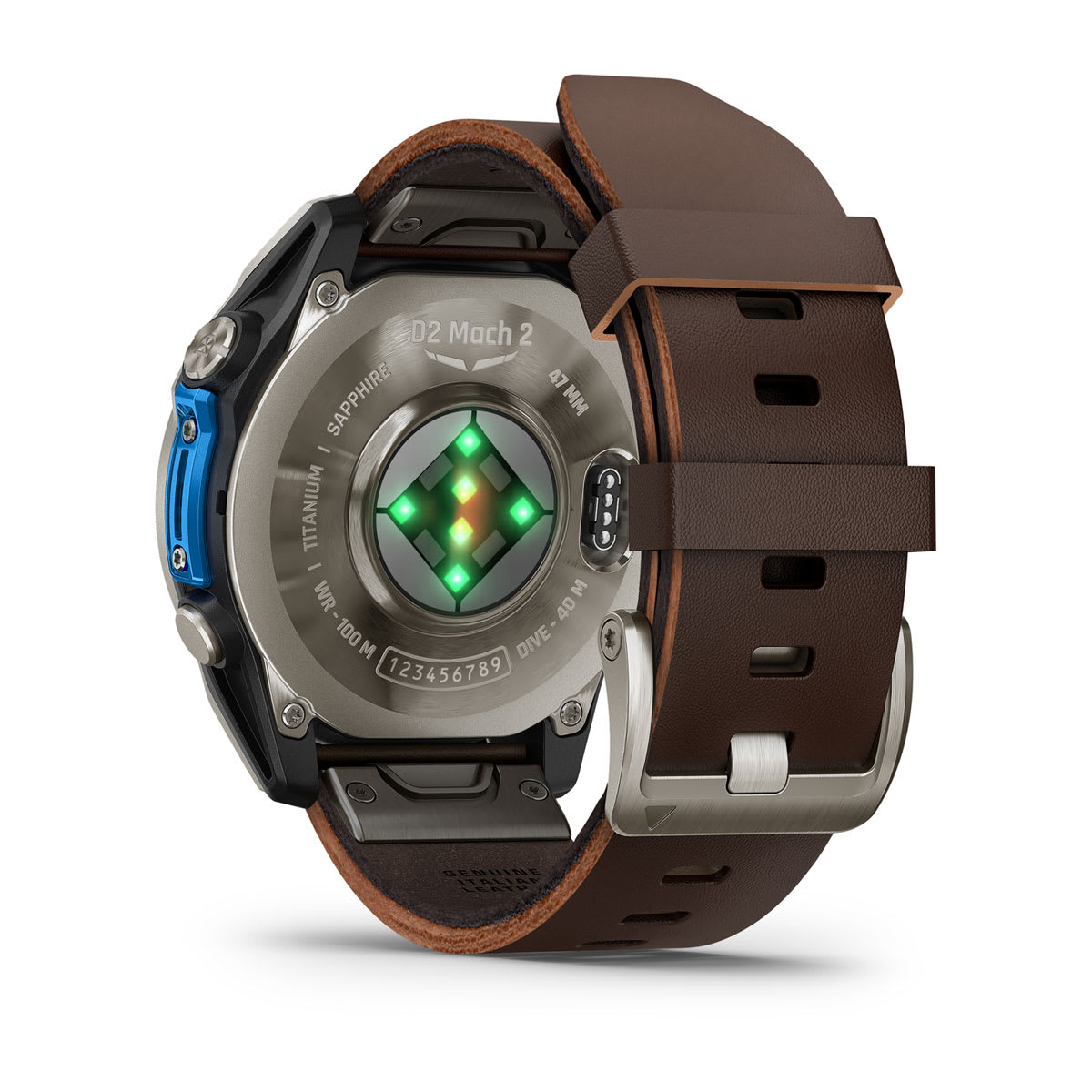 D2™ Mach 2 – 47 mm Titanium with Oxford Brown Leather Band