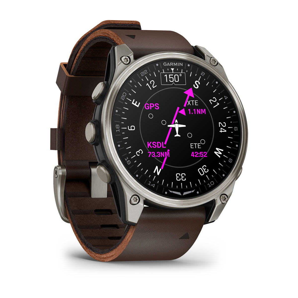 D2™ Mach 2 – 47 mm Titanium with Oxford Brown Leather Band
