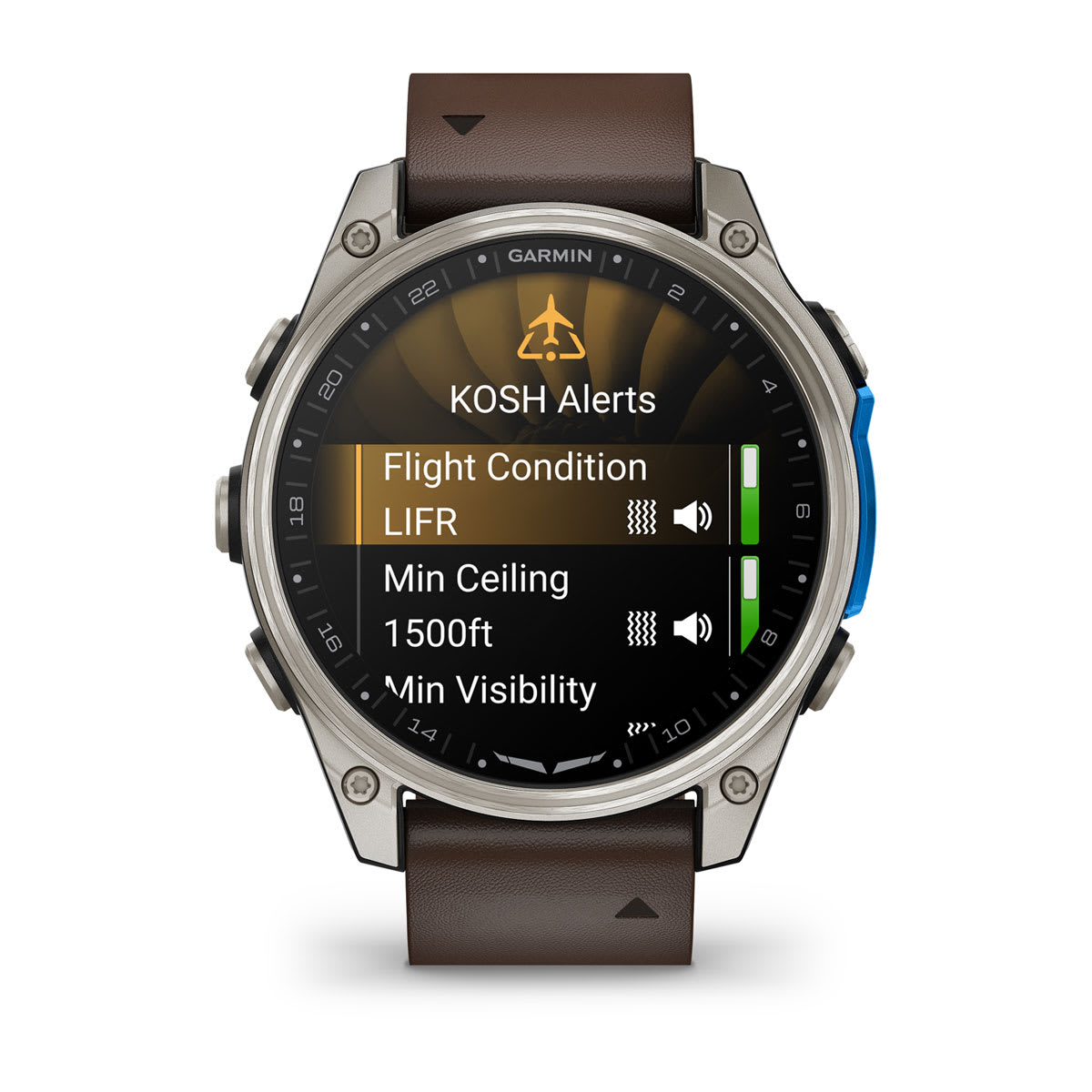 D2™ Mach 2 – 47 mm Titanium with Oxford Brown Leather Band