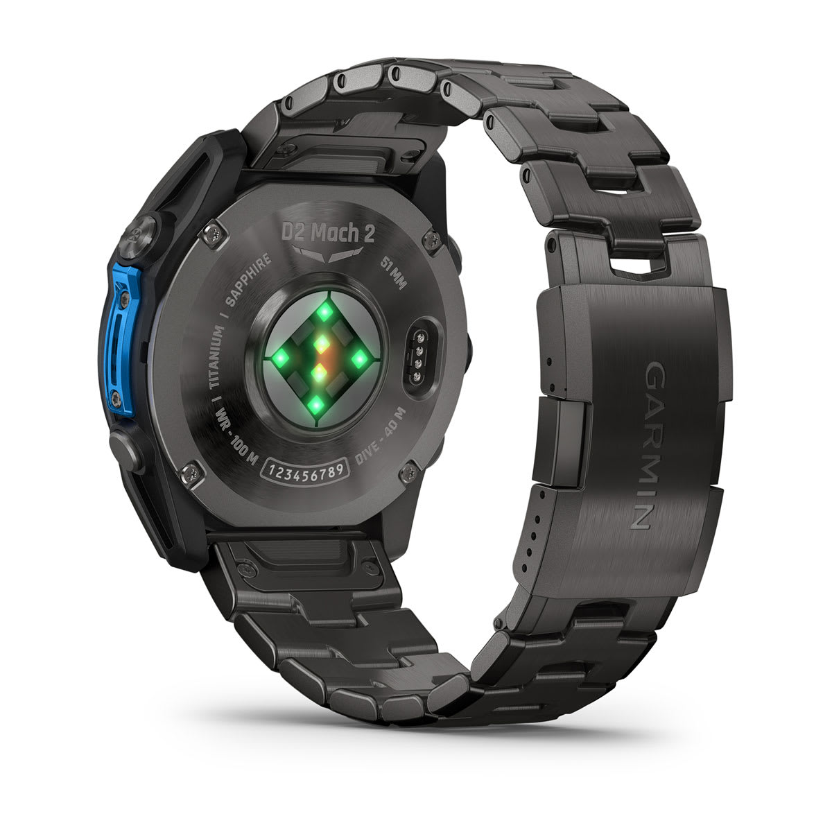 D2™ Mach 2 – 51 mm Carbon Gray DLC Titanium with Vented Titanium Bracelet