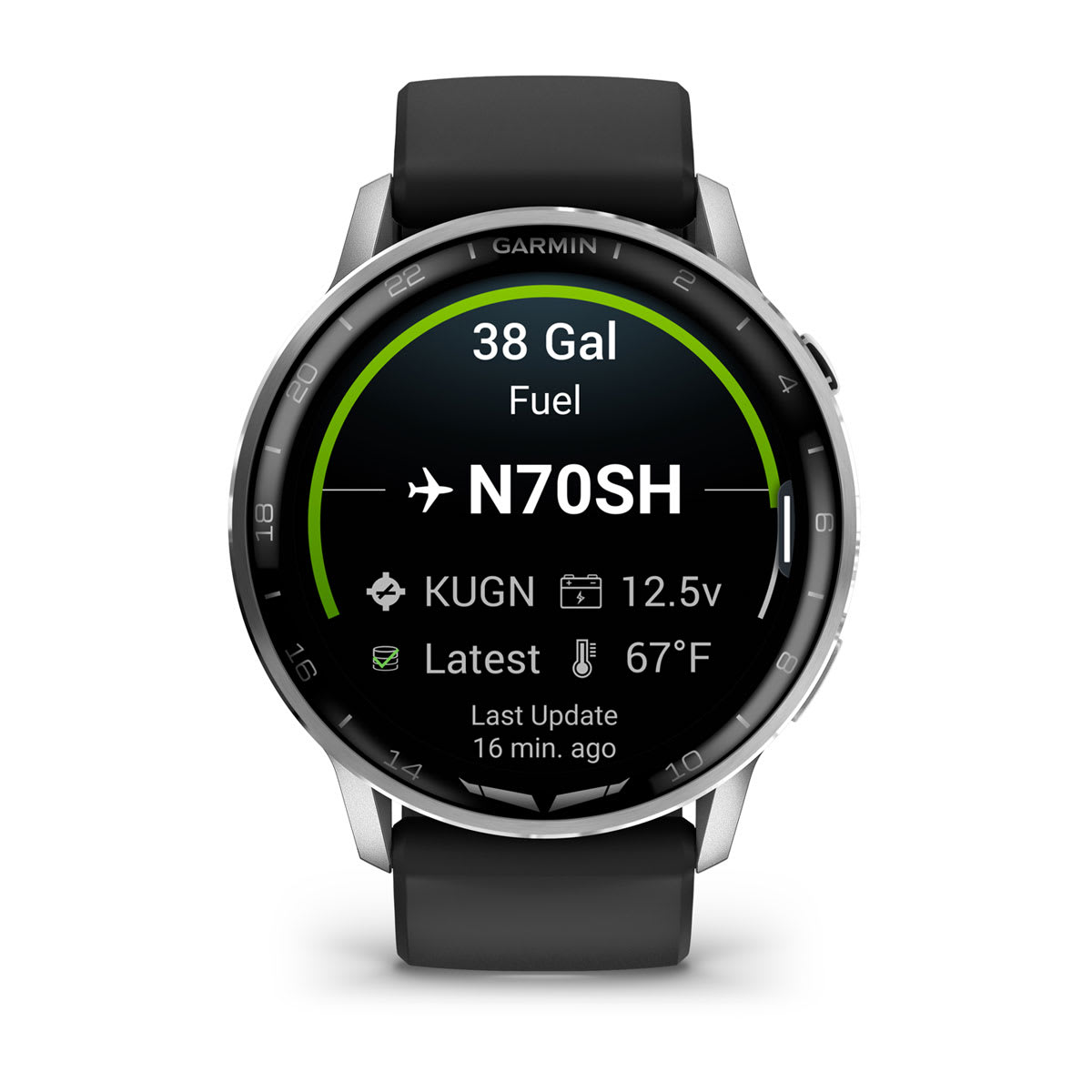 D2™ Air X15 Silver with Black Silicone Band