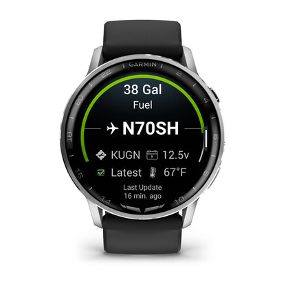D2™ Air X15 Silver with Black Silicone Band