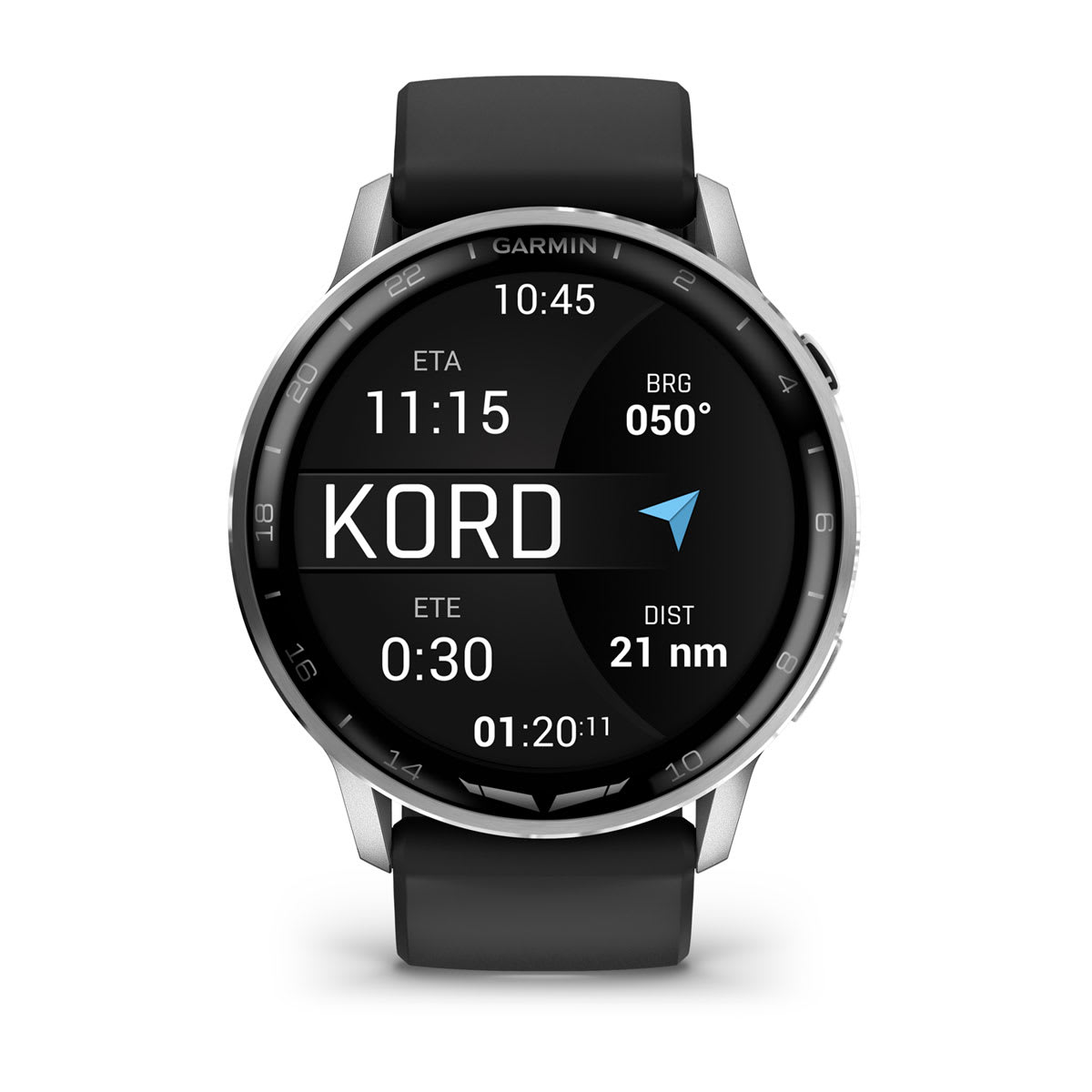 D2™ Air X15 Silver with Black Silicone Band