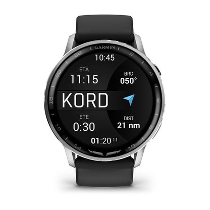 D2™ Air X15 Silver with Black Silicone Band