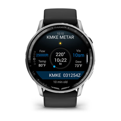 D2™ Air X15 Silver with Black Silicone Band