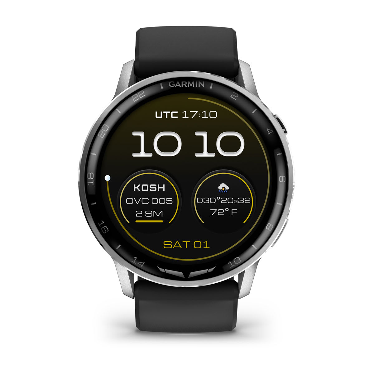 D2™ Air X15 Silver with Black Silicone Band
