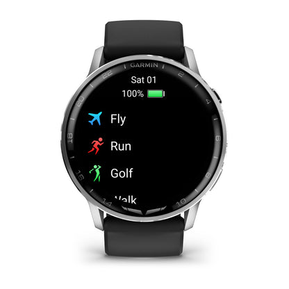 D2™ Air X15 Silver with Black Silicone Band