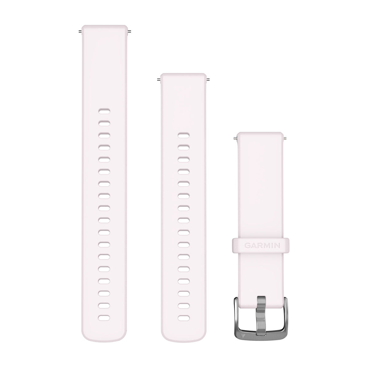 Quick Release Bands (18 mm) Blush Pink Silicone with Silver Hardware