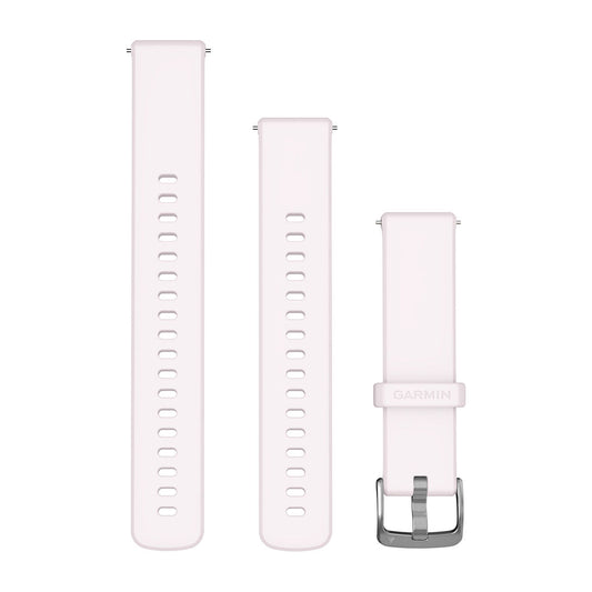 Quick Release Bands (18 mm) Blush Pink Silicone with Silver Hardware