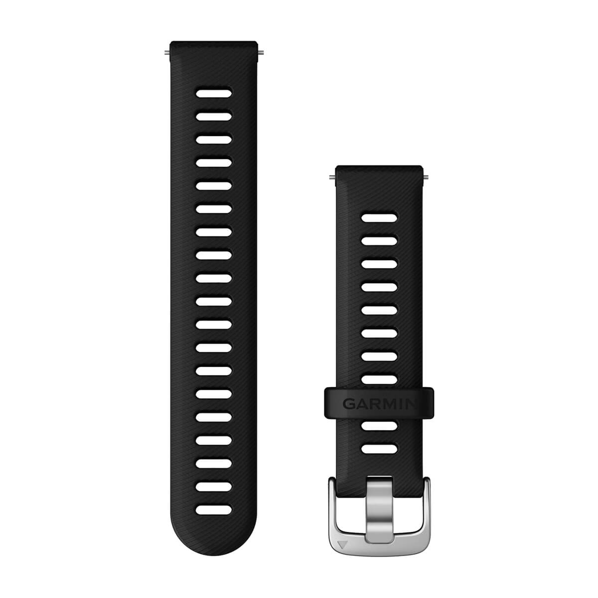 Quick Release Bands (18 mm) Black with Silver Hardware