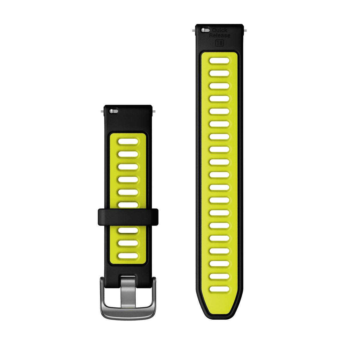Quick Release Bands (18 mm) Black/Amp Yellow with Slate Hardware