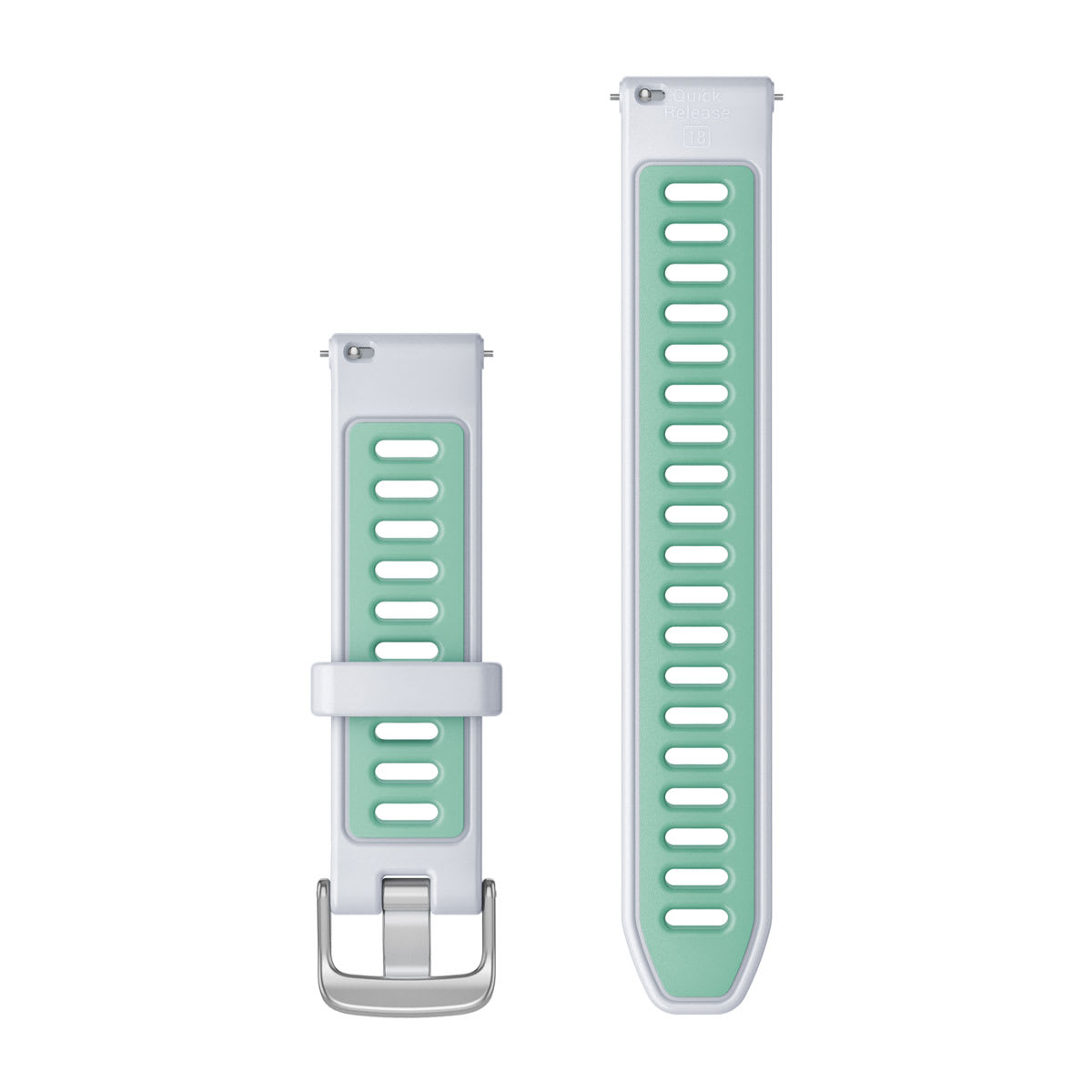 Quick Release Bands (18 mm) Whitestone/Neo Tropic with Silver Hardware