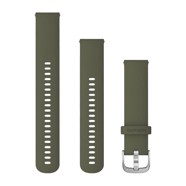 Quick Release Bands (20 mm) Moss with Silver Hardware