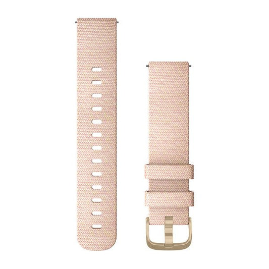 Quick Release Bands (20 mm) Blush Pink Woven Nylon with Light Gold Hardware