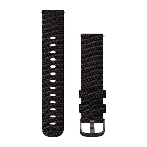 Quick Release Bands (20 mm) Black Pepper Woven Nylon with Slate Hardware
