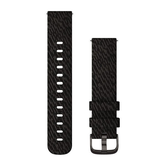 Quick Release Bands (20 mm) Black Pepper Woven Nylon with Slate Hardware