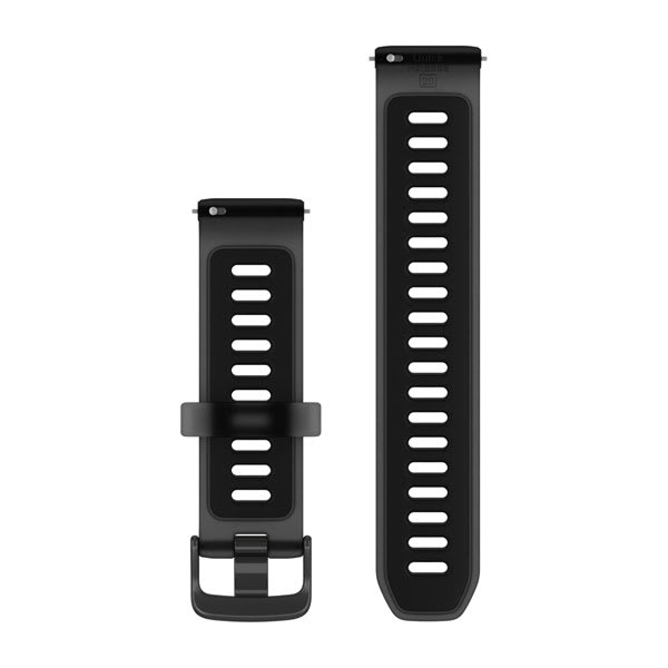 Quick Release Bands (20 mm) Translucent Black/Black with Slate Hardware