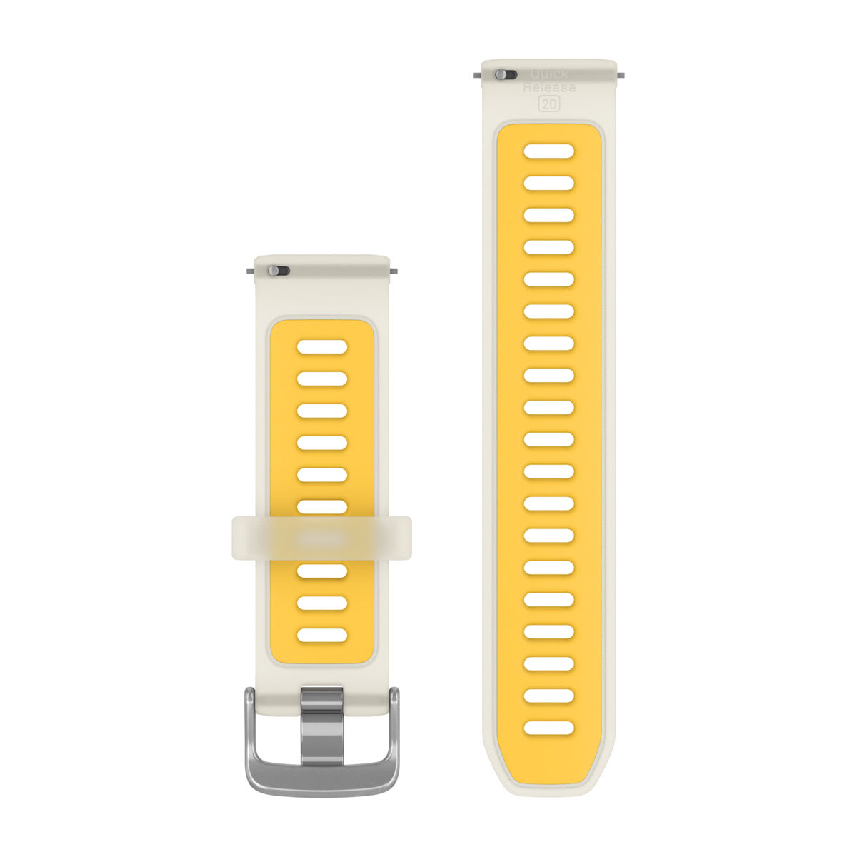 Quick Release Bands (20 mm) Translucent Bone/Mango with Silver Hardware