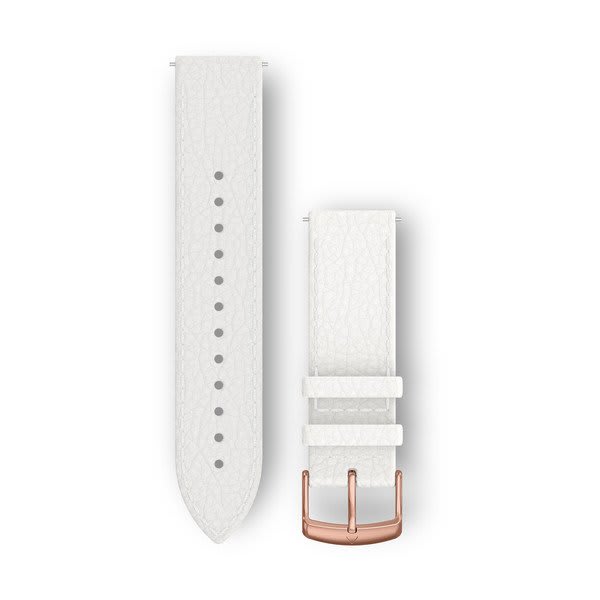Quick Release Bands (20 mm) White Italian Leather with 18K Rose Gold PVD Hardware