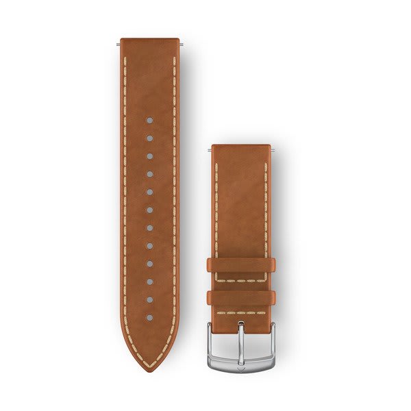 Quick Release Bands (20 mm) Tan Italian Leather with Silver Hardware