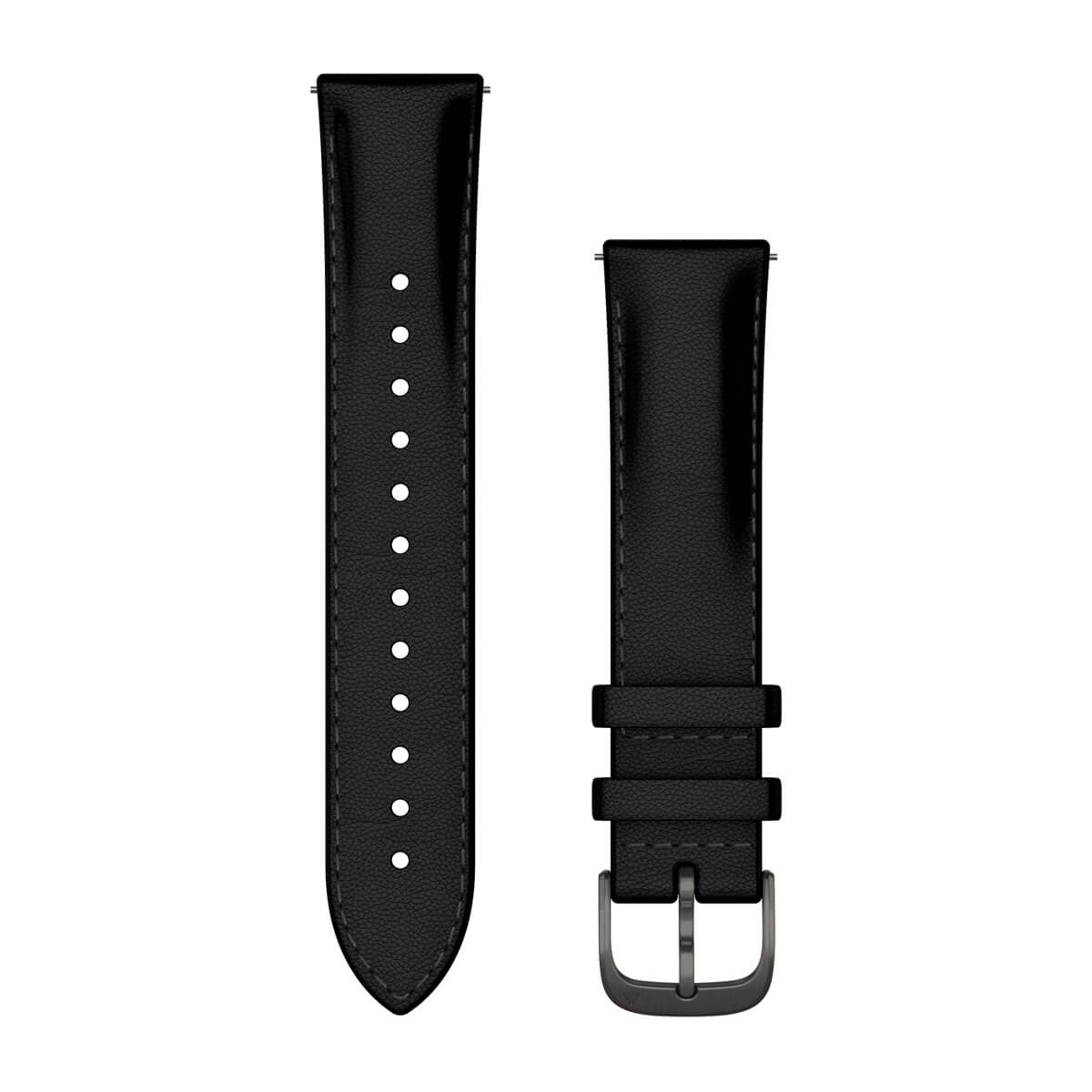 Quick Release Bands (20 mm) Black Leather with Brushed Slate Hardware