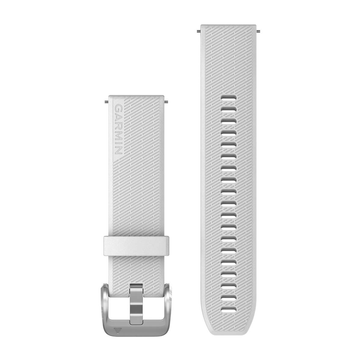 Quick Release Bands (20 mm) White with Polished Silver Hardware