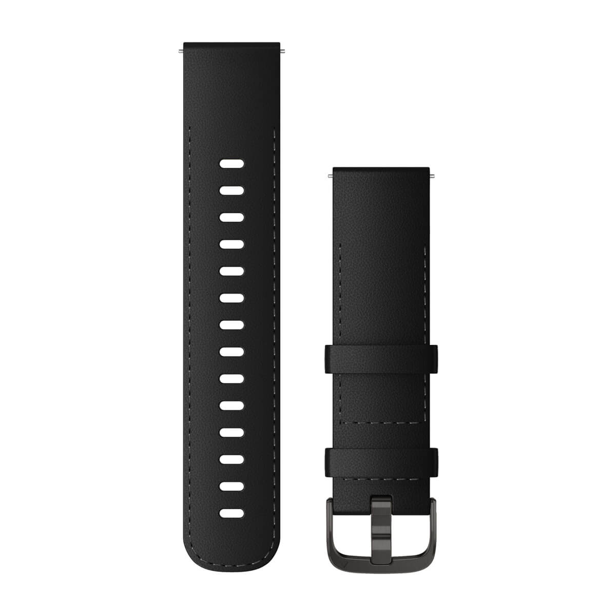 Quick Release Bands (22 mm) Black Leather with Brushed Slate Hardware