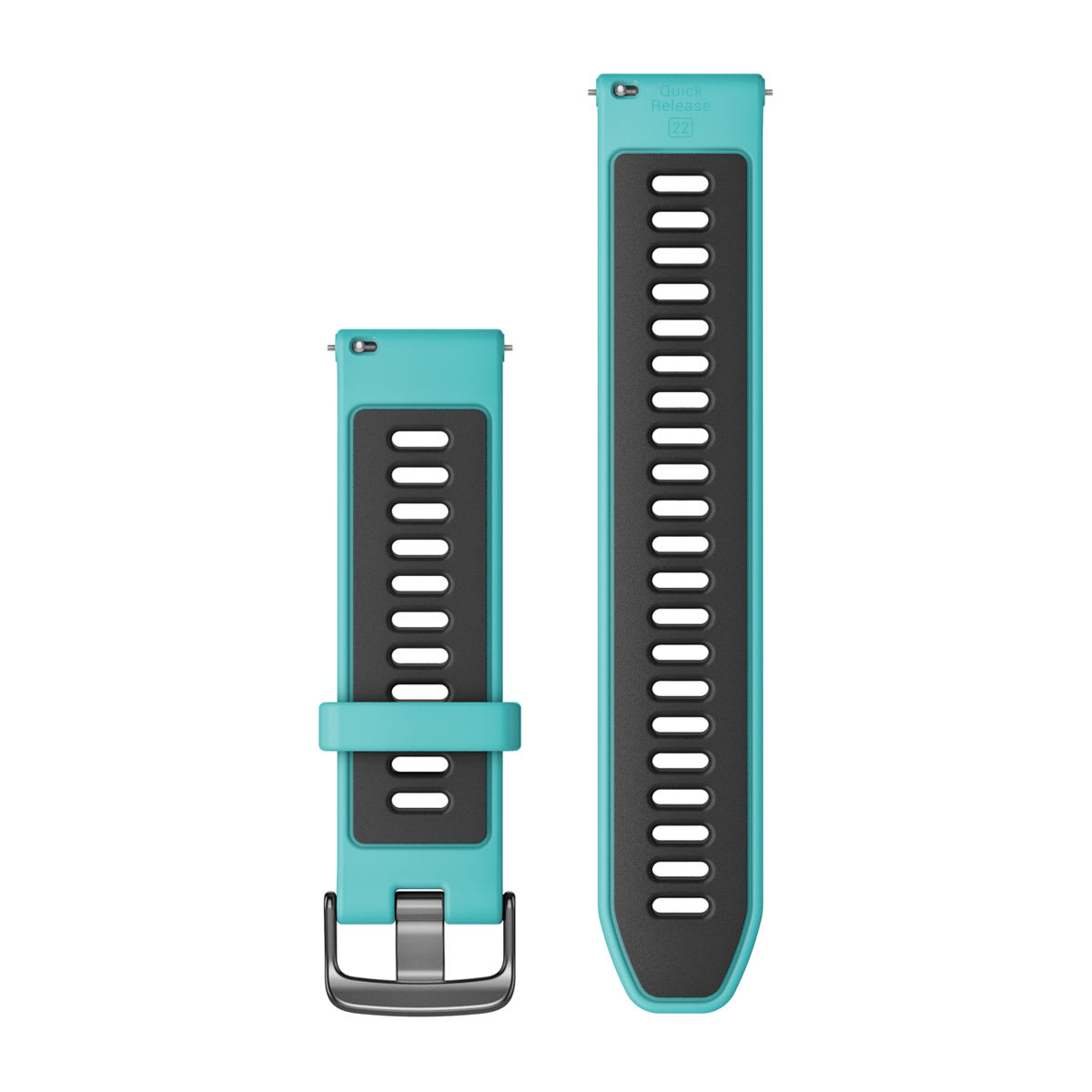 Quick Release Bands (22 mm) Aqua/Black with Slate Hardware